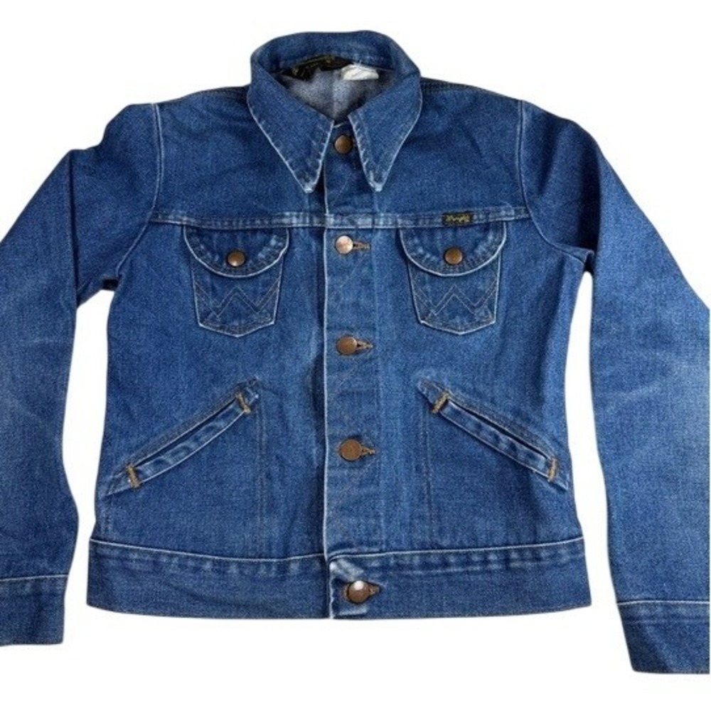 Wrangler Denim Jacket Kids Blue Unisex Vintage Western Trucker USA Made Size 6